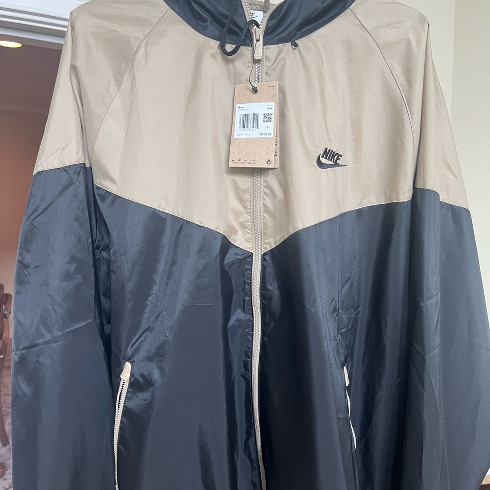 Men’s Nike rain jacket XXL black and tan